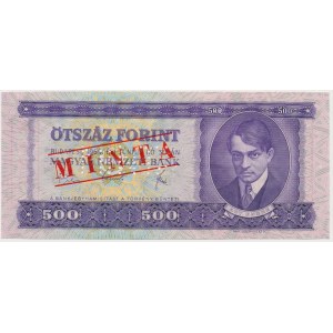 Hungary, SPECIMEN 500 Forint 1969
