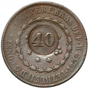 Brazylia, 80 reis 1832-R - kontrmarka '40' reis
