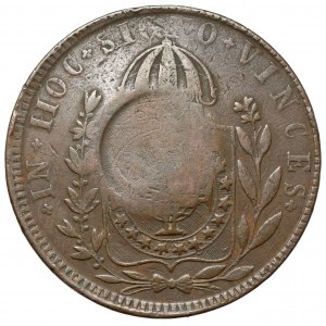 Brazylia, 80 reis 1832-R - kontrmarka '40' reis