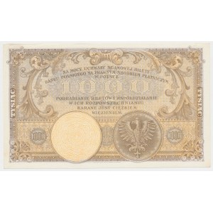 1.000 złotych 1919 - nieobiegowy - rzadki i PIĘKNY