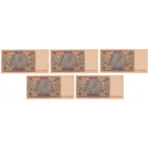 Germany, 20 Reichsmark 1929 (5pcs)