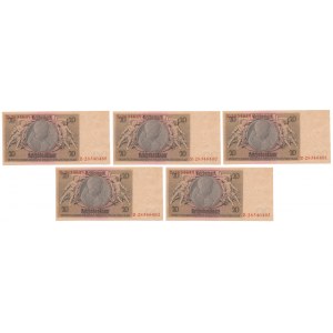 Germany, 20 Reichsmark 1929 (5pcs)