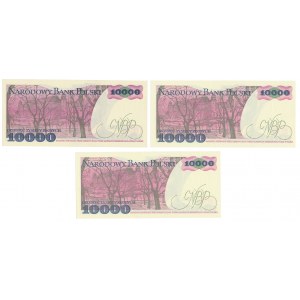 10.000 zł 1988 - AD, DH, DH - zestaw (3szt)