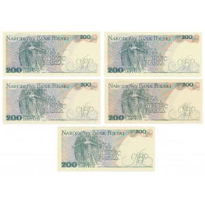 200 zł 1982-1988 - zestaw (5szt)