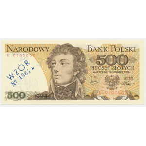 500 zł 1974 - WZÓR - K 0000000 - No.1564