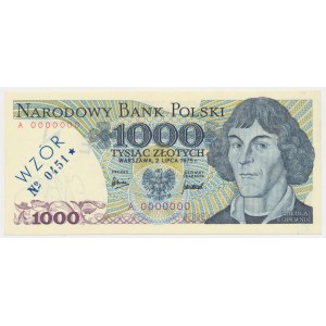 1.000 zł 1975 - WZÓR - A 0000000 - No.0451