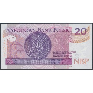 20 zł 2016 BX - 0012345 - numer KOLEJNY ROSNĄCY od 0 do 5