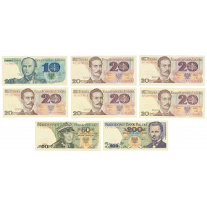 PRL, zestaw banknotów (8szt)
