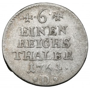Prusy, Friedrich II, 1/6 talara 1764-D, Aurich