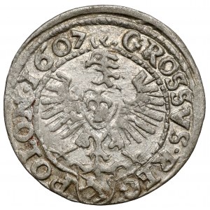 Zygmunt III Waza, Grosz Kraków 1607 - CIEKAWY