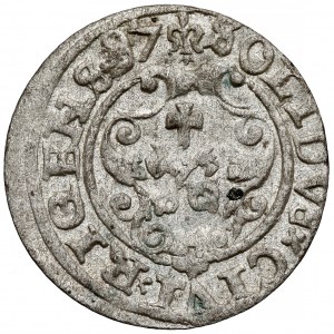 Zygmunt III Waza, Szeląg Ryga 1597 - data jak 87 - b.rzadki