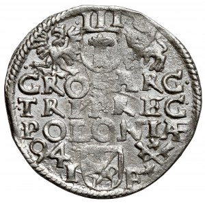 Zygmunt III Waza, Trojak Poznań 1594 - szeroka / lilia