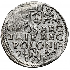 Zygmunt III Waza, Trojak Poznań 1594 - wydłużona / listki