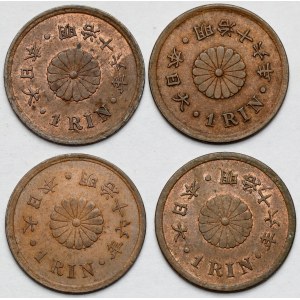 Japonia, 1 rin (1873-1892) - zestaw (4szt)