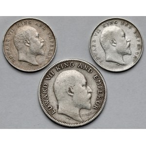 Indie brytyjskie, 1/4 rupii 1905 i 2 annas 1904-1906 - zestaw (3szt)