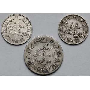 Holenderskie Indie, 1/10 - 1/4 guldena 1858-1901 - zestaw (3szt)