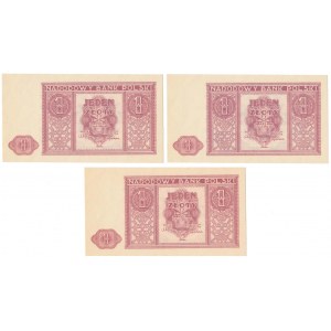 1 złoty 1946 - zestaw (3szt)