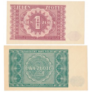 1 i 2 złote 1946 - zestaw (2szt)