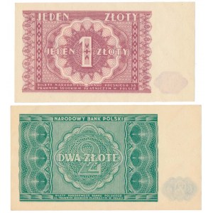 1 i 2 złote 1946 - zestaw (2szt)