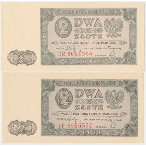 2 złote 1948 - BR i CF - zestaw (2szt)