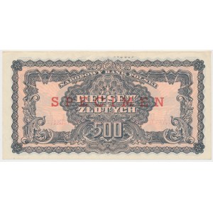 500 złotych 1944 ...owe - nadruk SPECIMEN / 25 lat NBP