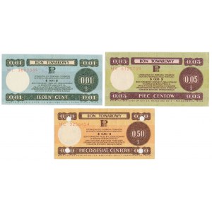 PEWEX 1, 5 i 50 centów 1979 - zestaw (3szt)