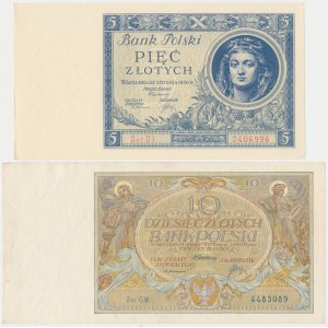 10 złotych 1929 i 5 złotych 1930 - zestaw (2szt)