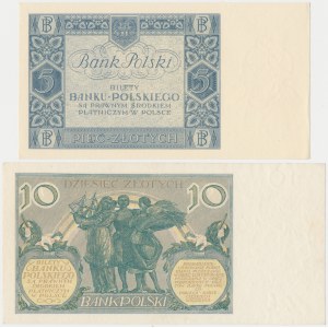 10 złotych 1929 i 5 złotych 1930 - zestaw (2szt)