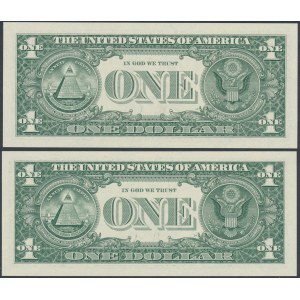 USA, 1 Dollar 2017 - 65288256 & 91422419 - radar numbers (2pcs)
