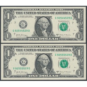 USA, 1 Dollar 2017 - 92544529 & 92555529 - radar numbers (2pcs)