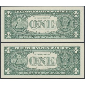 USA, 1 Dollar 2017 - 54099054 & 54100145 - radar numbers (2pcs)