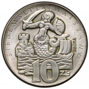 Próba CuNi 10 złotych 1965, 700 lat Warszawy - Syrena