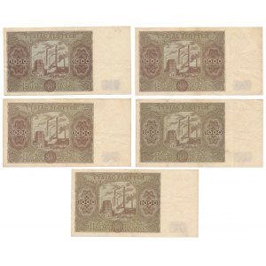 1.000 złotych 1947 - zestaw (5szt)