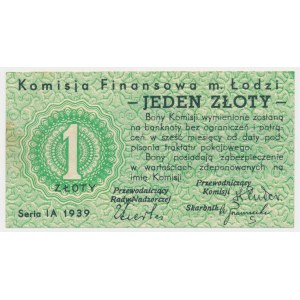 Łódź, Komisja Finansowa, 1 złoty 1939 - Seria IA