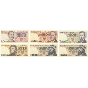 Zestaw 20 - 20.000 zł 1982-1988 (6szt)