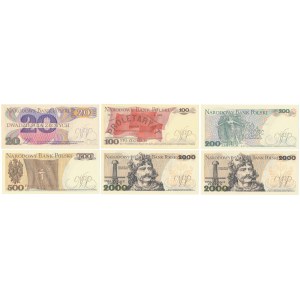 Zestaw 20 - 20.000 zł 1982-1988 (6szt)