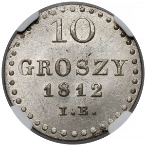 Księstwo Warszawskie, 10 groszy 1812 IB - PIĘKNE