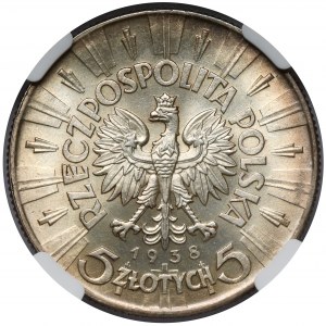 Piłsudski 5 złotych 1938 - piękne i rzadkie