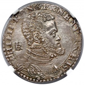 Neapol, Sycylia, Filip II, 1/2 ducato bez daty (1554-1598) - PIĘKNE