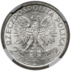 Głowa Kobiety 2 złote 1933