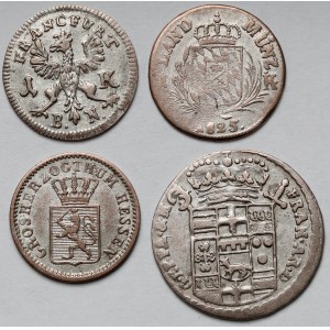 Niemcy, niskie nominały 1716-1847 (4szt)