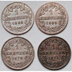 Bayern i Hessen, Krajcar 1866-1871 - zestaw (4szt)