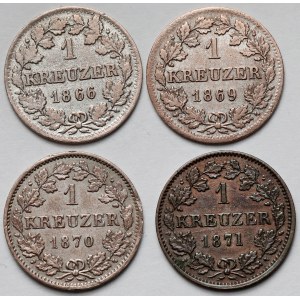 Bayern i Hessen, Krajcar 1866-1871 - zestaw (4szt)