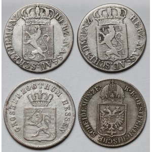 Niemcy i Austria, 6 krajcarów 1826-1849 - zestaw (4szt)