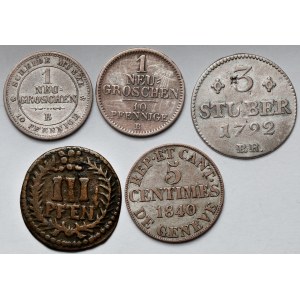 Niemcy, Zestaw monet srebrnych i brązowych (5szt)