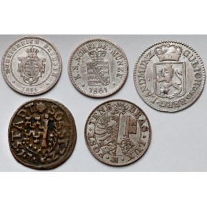 Niemcy, Zestaw monet srebrnych i brązowych (5szt)
