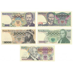 PRL, zestaw banknotów (5szt)