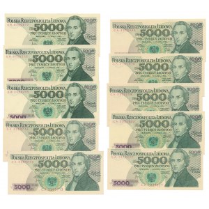5.000 zł 1982 - zestaw (10szt)