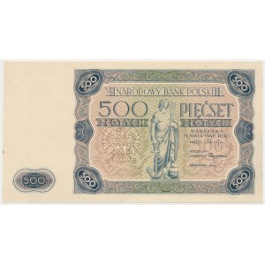 DRUK PRÓBNY / PROJEKT awersu 500 zł 1946 jak 1947 - UNIKATOWA pozycja