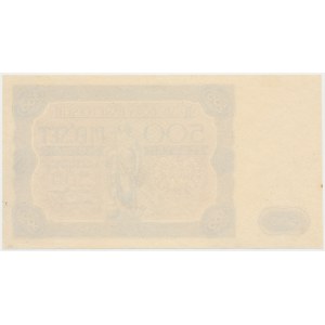 DRUK PRÓBNY / PROJEKT awersu 500 zł 1946 jak 1947 - UNIKATOWA pozycja